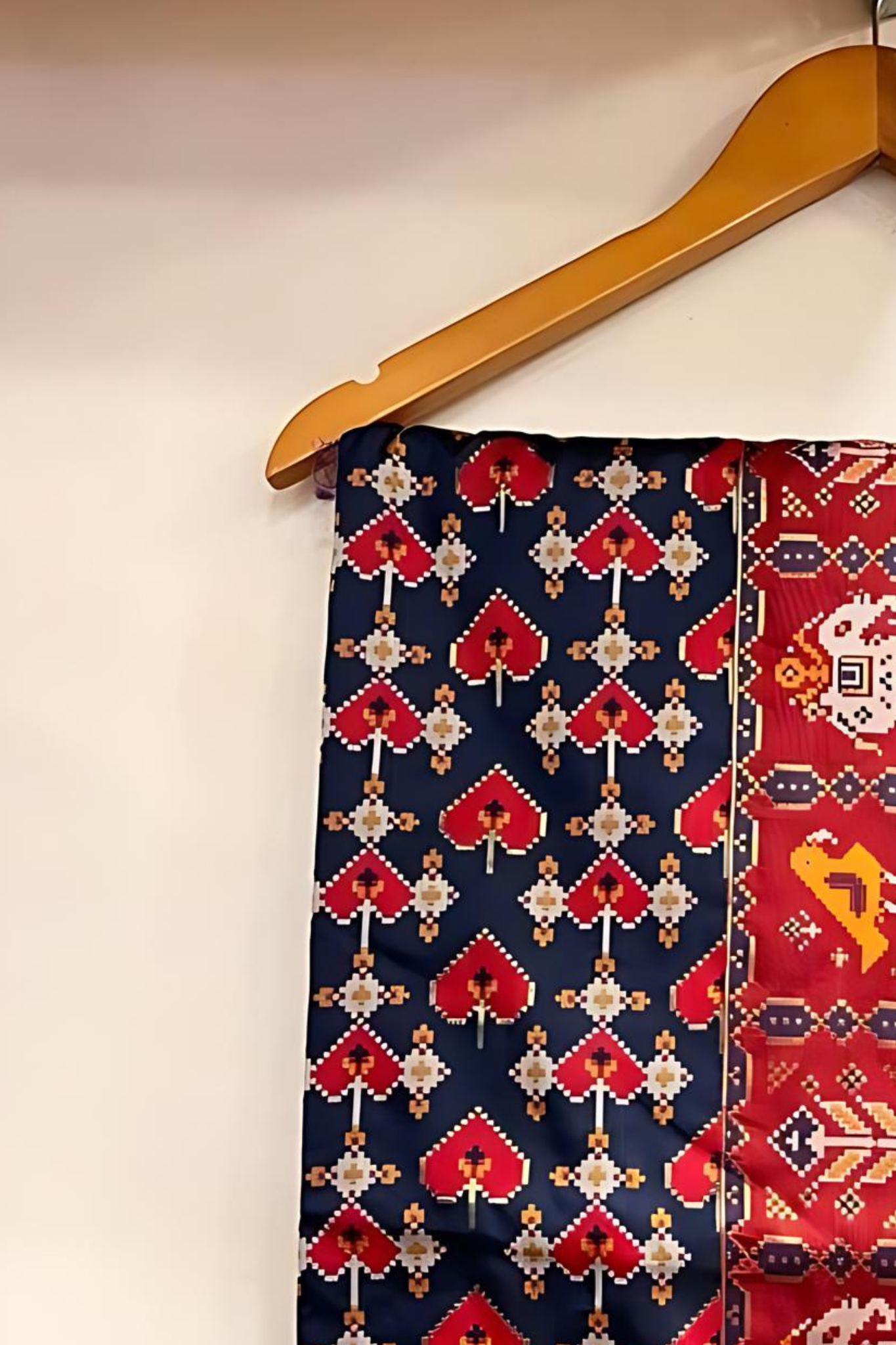 Dark Ink Blue Resham Woven Patola Silk Saree